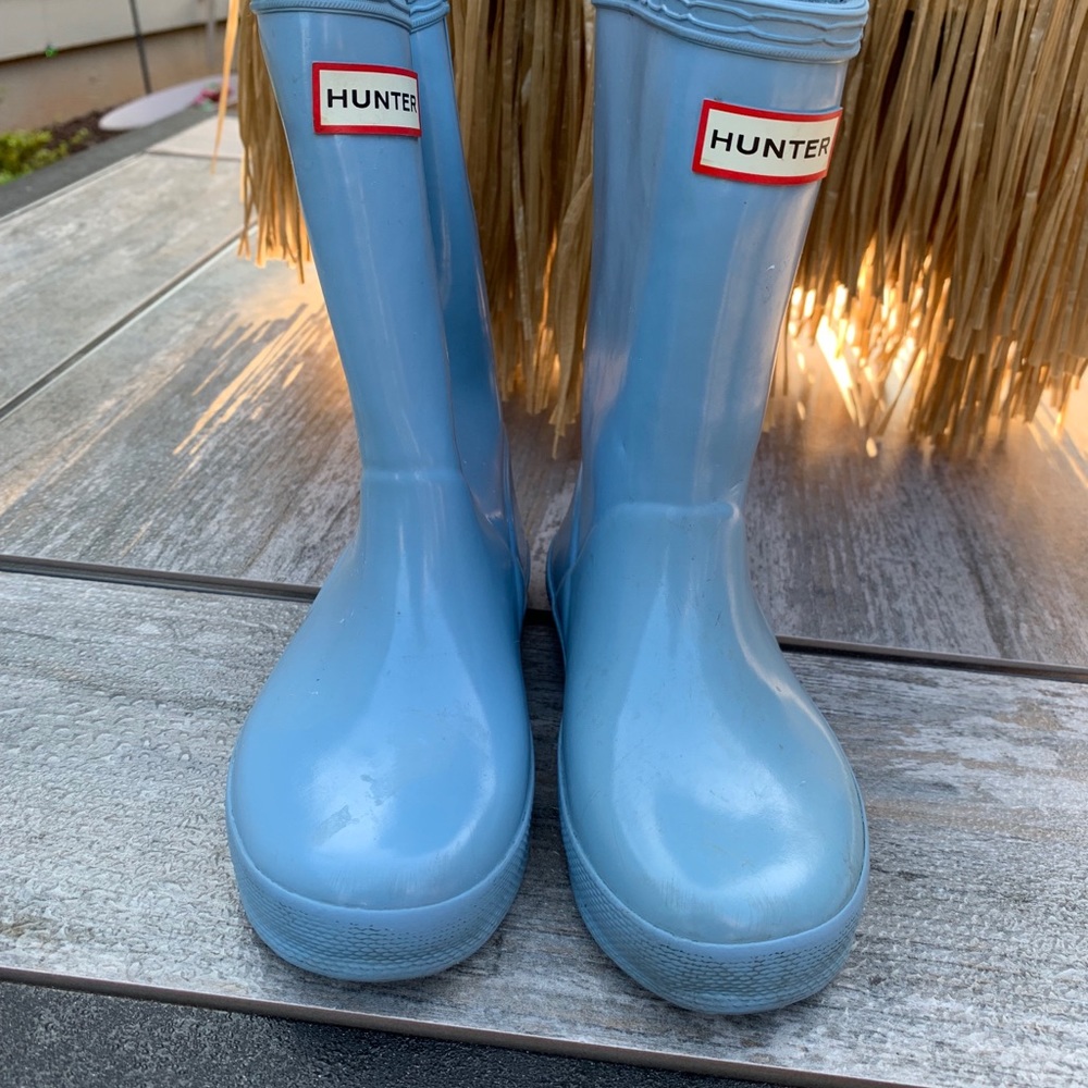 HUNTER Kids Blue Rain Boots Size 9
